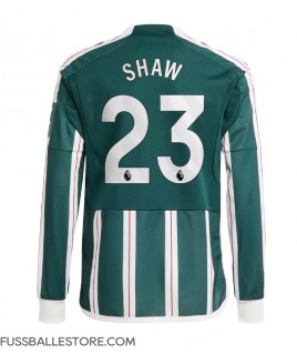 Günstige Manchester United Luke Shaw #23 Auswärtstrikot 2023-24 Langarm